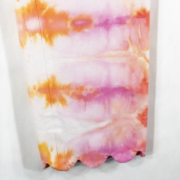 Crown Ivy‎ Size 4 Pants Trendy Tulip Tie Dye Handmade Scalloped Pink Orange 218 - Picture 10 of 11